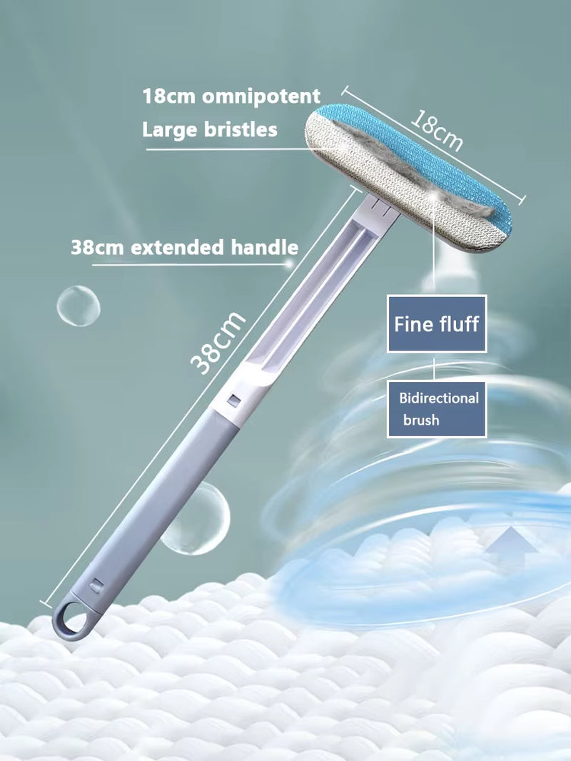 Multifunctional Pet Hair Remover Brush Long Handle Window Cleaning Brush Pet Fur Cleaning Tool Manual Cat Dog Hair Remover Brush